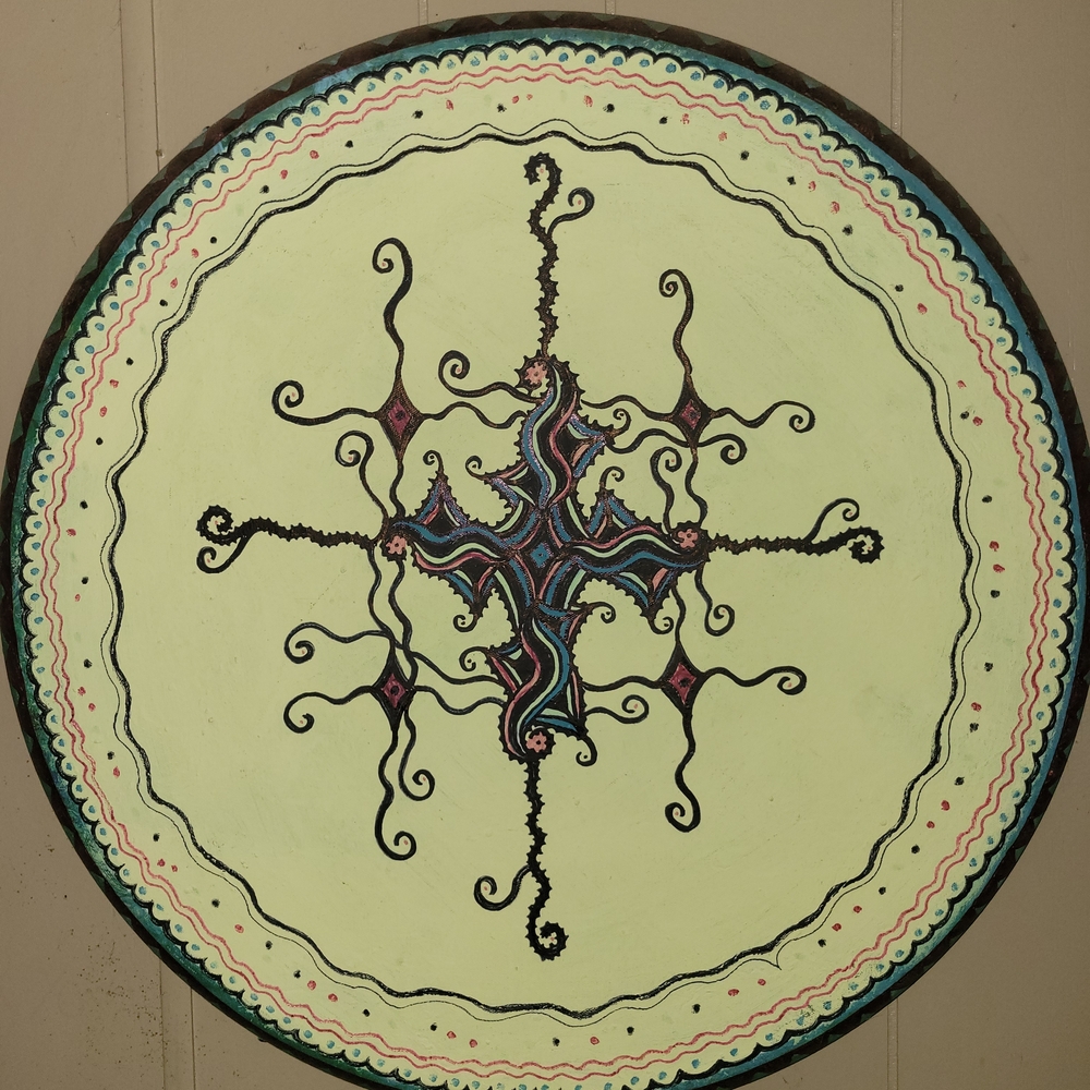 Abstract Circular Art Piece with Intricate Design